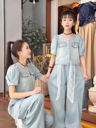 #上热门 #女童夏季套装 #萌娃穿搭 #潮童必备 #谁穿谁好看