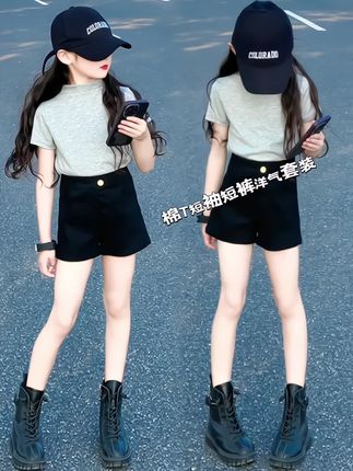 女童洋气棉T短袖短裤套装来袭#儿童休闲套装#时尚潮流套装#每日穿搭分享#爆款热卖中 #女孩子必备哦