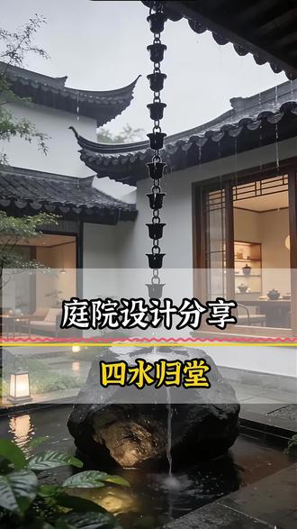 中国老房子最绝的设计,不是飞檐翘角,是—四水归堂 #庭院景观设计 #花园设计#中式庭院 #四水归堂 #传统文化