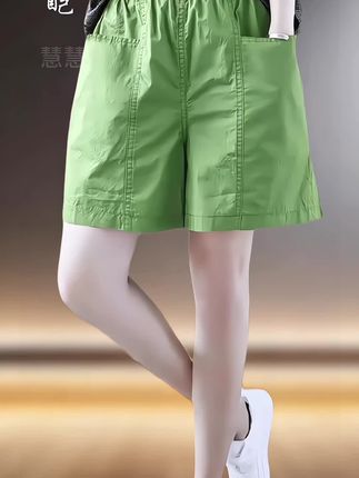 高腰遮大腿显瘦百搭宽松五分休闲女短裤#休闲裤 #短裤穿搭 #显高显瘦显腿长 #五分裤 #透气舒适