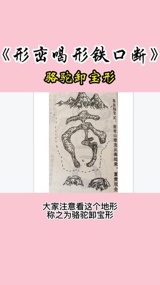 林来锦形峦喝形铁口断:骆驼卸宝形#林来锦#形峦#地形#喝形#易学智慧#地形图#因果#dou是知识#大富大贵#风水宝地