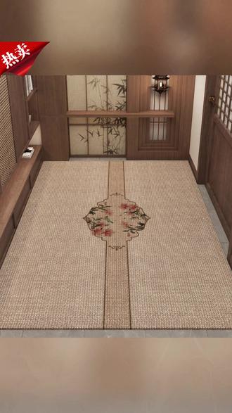 入户地垫 忘忧虫新中式入户门地垫免洗耐脏防滑轻奢玄关脚垫可裁剪进门地毯#免洗地垫 #玄关脚垫 #可裁剪地垫 #防滑地垫 #入户门地垫