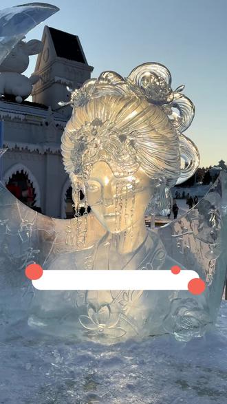 长春冰雕真的就没有创作瓶颈嘛 #长春 #冰雕 #祝英台 #中式浪漫 #美感