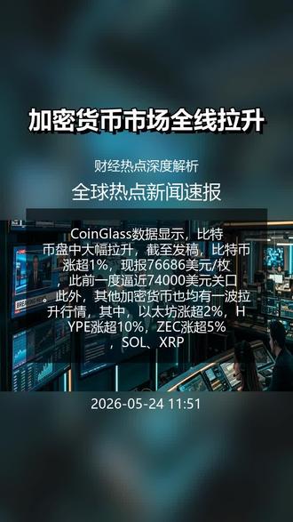 加密货币市场全线拉升 受市场对地缘局势缓和及供应风险下降的预期影响,国际油价暗盘大幅跳水;
摩根资产朱超平:A股估值性价比凸显 构建“哑铃型”配置 #财经新闻 #宏观经济 #理财 #股票 #AI说财经