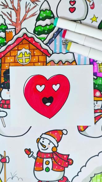 爱的宝贝,画个红色爱心送给你,你有红色爱心吗?发出来看看 #简笔画 #绘画 #艺术 #儿童画 #马克笔