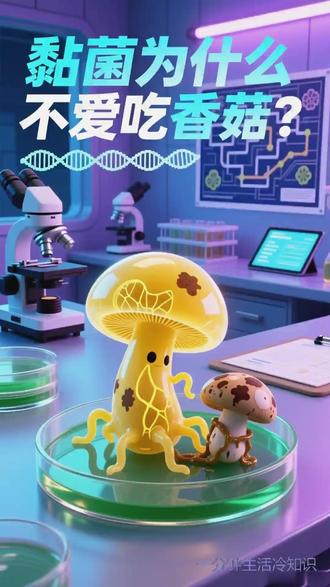 黏菌为什么不爱吃香菇? 大家有没有好奇过为什么黏菌好像不太喜欢吃香菇呢?今天咱们就来一探究竟,黏菌这地球上最奇特的生命形式之一,没有神经系统和大脑却有着惊人的能力,就像2000年日本科学家的迷宫解谜实验黏菌能高效找到从入口到食物的最短路径,展现出类似分布式计算的能力,有实验准备了12种食物,观察黏菌进食偏好,还专门观察了黏菌在三种蘑菇包括香菇中的即食选择,结果发现黏菌对香菇进食偏好较低,其实啊黏菌是引起高温性食用菌畸形或腐烂的病害,香菇就常被它侵染,发病初期带面会出现黏糊,稀疏网状菌丝很快蔓延成片,还会包裹固体,让固体软辅死亡或畸形产生褐色子囊,为啥黏菌不喜欢香菇呢?一种推测是香菇里的某些化学成分像抗菌物质可能抑制了黏菌生长繁殖让它不适应,排斥香菇,还有推测是香菇代谢活动改变了局部环境,化学成分,比如pH值,氧气浓度等,影响了黏菌在香菇上的生长繁殖,看来黏菌和香菇之间有着奇妙又复杂的关系,这也让我们对微观生物世界充满了好奇。#黏菌 #香菇 #冷知识 #科普