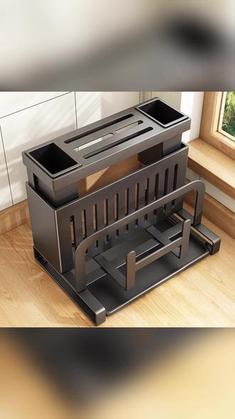 厨房刀架 优勤厨房刀架置物架放菜刀筷子砧板锅盖菜板多功能刀具一体收纳架#厨房好物 #筷子砧板收纳 #厨具收纳 #家居收纳 #优勤厨房刀架