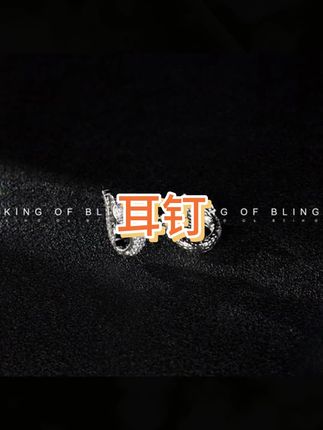 #耳饰 #耳钉 #耳环 #百搭耳饰 #耳饰搭配 KING OF BLING 铜合金莫桑石耳饰 王蛇之心耳环莫桑钻银针