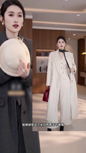 早春气质假两件拼接设计90白鸭绒羽绒大衣套装 #气质穿搭 #时尚穿搭 #显瘦显高显气质 #分享我的年度穿搭 #又酷又飒