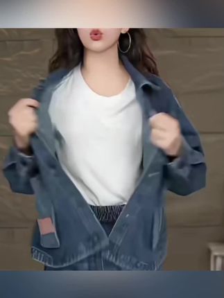 2025秋季新款水洗牛仔外套百搭上衣显瘦牛仔潮流#外套穿搭 #牛仔外套 #水洗牛仔 #百搭上衣 #秋冬穿搭