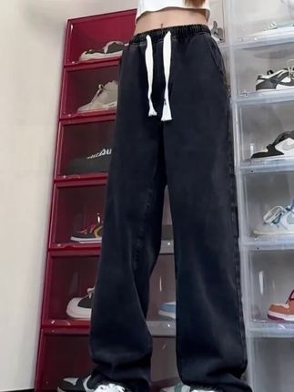 #牛仔裤搭配 牛仔裤男春秋季潮牌美式高街阔腿裤子男生直筒宽松复古休闲长裤#长裤 #裤子 #牛仔裤 #休闲裤