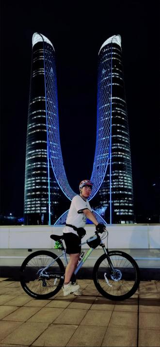 杭州休闲亚运骑行路线#骑车看风景 #骑行vlog #我的骑行日常 #江边夜景 #亚运会