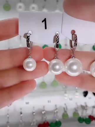 #耳环 #耳饰 925银耳饰 纯银贝珠耳环女气质韩国耳饰名媛中长款防过敏耳钉耳坠#首饰分享