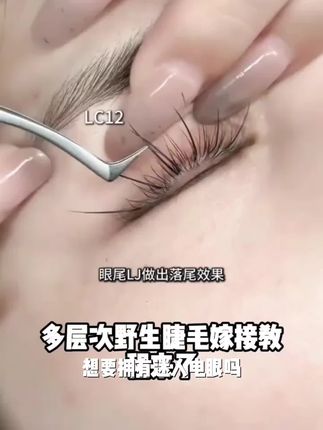 多层次蓬松山茶花LC漫画45D凌乱3D野生泰式C翘嫁接睫毛美睫店专用
