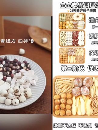 四神汤调理儿童脾胃灯芯草海底椰非积食内热太子参麦冬成长炖汤包#四神汤