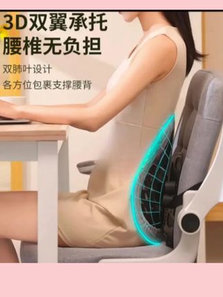人体工学腰靠垫开车护腰靠垫上班职场办公护腰学生久坐靠背垫护腰#护腰靠#腰靠