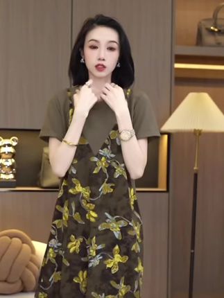 欧颍昇洋气衣服女老钱风松弛感女装女式复古气质长短连衣裙子7283#夏日氧气裙 #小个子通勤搭配攻略 #中国风套装女 #超级温柔风套服 #最美连衣裙