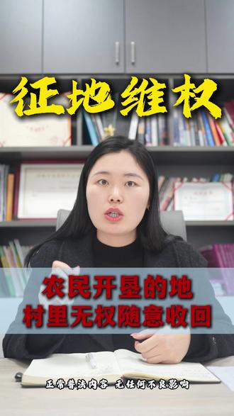 农民开垦的地,村里无权随意收回#法律咨询 #土地 #补偿 #北京李伟律师#山林