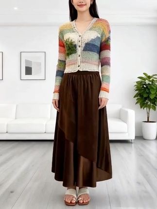 2025春秋季新款女士彩色针织开衫小众气质高级感百搭显瘦减龄上衣#裙子 #时尚穿搭时尚穿搭时尚 #每日分享 #强烈推荐