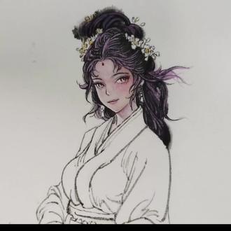 传统水墨与古风二次元的完美邂逅,东方美学 #艺术在抖音 #二次元 #水墨 #古风人物绘画 #画画