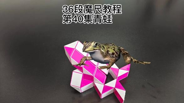 36段魔尺教程第40集青蛙#36段魔尺教程 #学会快去试试吧🔥 #原创 #益智玩具 #百变魔尺 36段魔尺变拼折青蛙