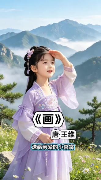 第3集|课本里的古诗词(小学启蒙阶) 古诗《画》的原文和主旨。
原文(常见版本)
远看山有色,近听水无声。
春去花还在,人来鸟不惊。
(另有一说作者为唐代王维,但无确切考证;也有传为清代诗人高鼎所作。)
主旨
这首诗描写的是一幅画中的景物。
前三句写画中景物的“以假乱真”:山有色、水无声、花不败;最后一句点明“鸟不惊”,揭示出所见的并非实景,而是一幅画作。
全诗通过静态的画面与动态感知的对比,赞美了画技之高超,同时也表达了诗人对自然山水、花鸟的喜爱,以及对静谧、永恒之美的向往。语言浅显生动,意境淡雅清新,充满了童趣与哲思。