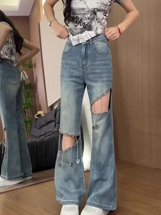 不贴腿微喇裤姐妹们快看