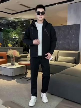 品至家秋季男士时尚运动休闲外套+裤子两件套-5816#只做高品质 #男士穿搭分享 #品质男装 #简约大气 #穿搭