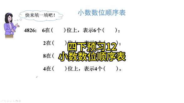 四年级下册 数学 小数数位顺序表 小数的认识 #小学数学 #每天学习一点点