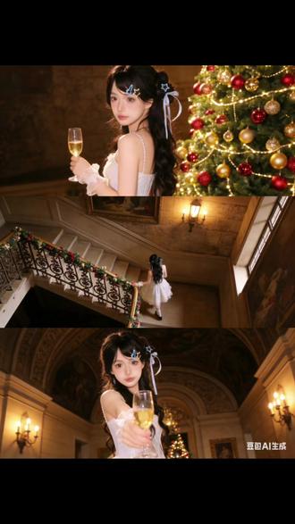 圣诞三宫格写真ai口令制作教程来啦#豆包ai ,#豆包P图已经nextlevel了#圣诞三宫格写真 #圣诞节写真