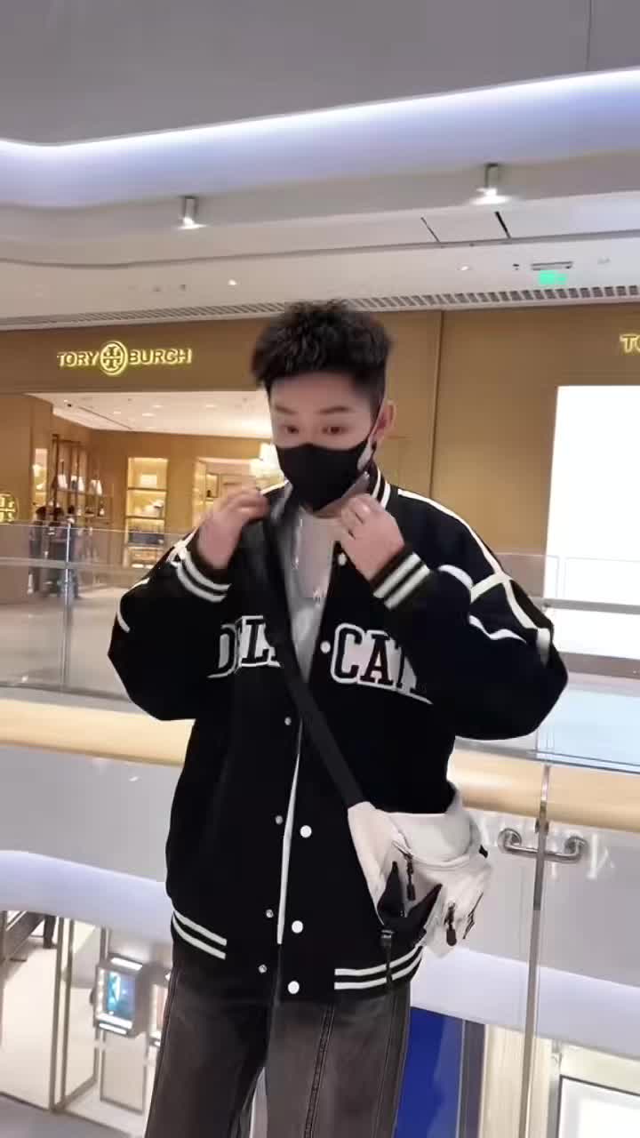 #青少年情侣针织棉棒球服夹克外套春季外套男款青少年男生休闲美式#