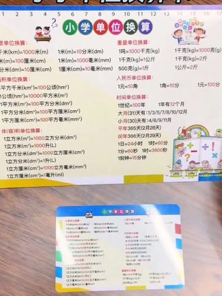 真心推荐这套小学单位换算卡#学霸秘籍 #小学单位换算卡片 #开学必备 #高效学习