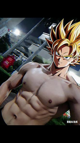 豆包给的完美身体 #龙珠 #腹肌 #超级赛亚人