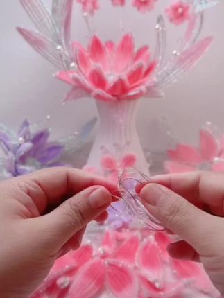 浪漫蝴蝶荷花莲花手拿棒灯笼扭扭棒编织diy手工材料包#手工爱好者 #创意手工 #手工花制作