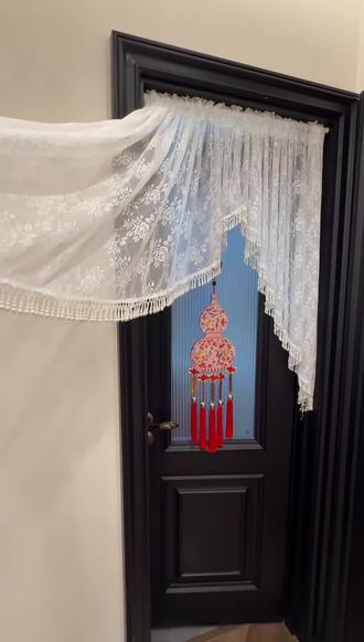 【原版加密珍珠】高定法式刺绣蕾丝半截门帘隔断帘卧室卫生间装饰帘#家居软装搭配 #家居装饰 #家居氛围感 #家居布置 #家居好物推荐