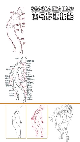 速写5步拆解,告别新手幼稚画。 速写步骤拆解,火柴人,体块人,骨骼人,肌肉人,画稿绘画过程展示。#二次元 #美术生#速写 #跟着抖音学画画我是认真的
