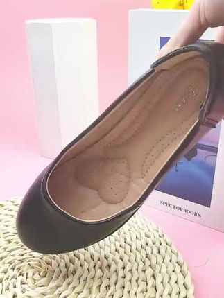空姐久站工作鞋女黑色单鞋粗跟软底工装面试鞋公务员皮鞋高女鞋#一脚蹬
