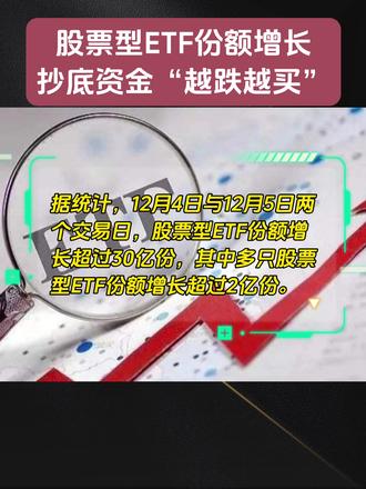 股票型ETF份额增长,抄底资金“越跌越买”#基金#财经#投资理财