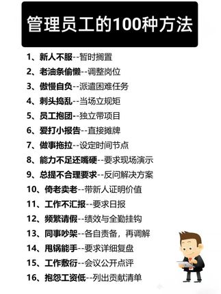 管理员工的100种有效方法 刺头员工怎么管?棘手问题怎么处理?100种有效方法任你用#管理 #带团队