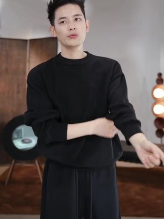 NYHSUGOO/南乙秋冬纯色基础款圆领休闲毛衣男女3683叠穿长袖打底