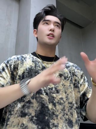晕染圆领短袖T恤宽松复古情侣套头上衣 #男装潮流猎人 #男生穿搭 #穿出高级感 #ootd穿搭 #潮牌男女同款