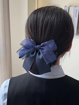 蝴蝶结职业头花护士上班空姐酒店网兜银行盘发服务员工作发网发夹#网红发饰