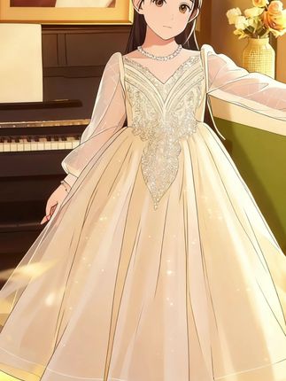#女童主持人礼服婚礼钢琴演出服#儿童高级感轻奢#小众公主裙花童裙子