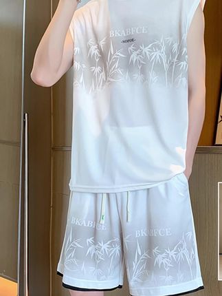 炎炎夏日一定要给老公儿子买一套#无袖套装 #冰丝套装 #运动套装