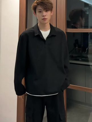 松弛感假两件T恤 #男生穿搭 #T恤