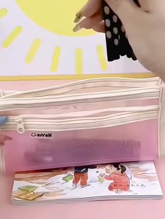 【清博仕莫兰迪•笔袋】透明网纱双层大容量学生考试专用ins简约笔袋#文具推荐 #学习用品 #笔袋推荐 @抖音小助手 @抖音创作灵感 @抖音记录美好生活 @抖音热榜🔥 @抖音电商