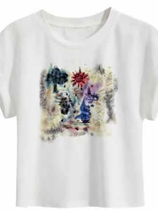 2025年夏季新款印花涂鸦时尚休闲弹力短袖女T恤-25191#短袖t恤 #显瘦穿搭 #超便宜超划算 #时尚百搭 #谁穿谁好看