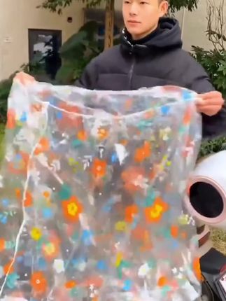 #热门 电动车加厚车罩防雨车罩透明便携防尘耐脏电动车防水卡通套