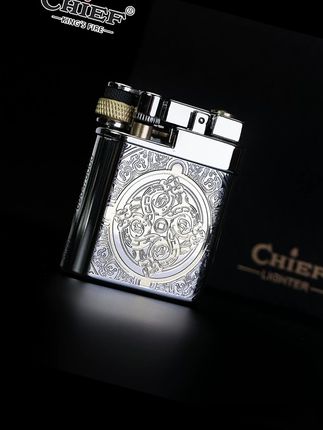 CHIEF/首领金冰蛇年限定半自动盖中盖铜壳铜芯经典复古煤油打火机 #打火机