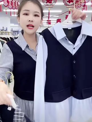 #时尚穿搭 #品质女装 #百搭上衣 #洋气减龄 #假两件衬衫